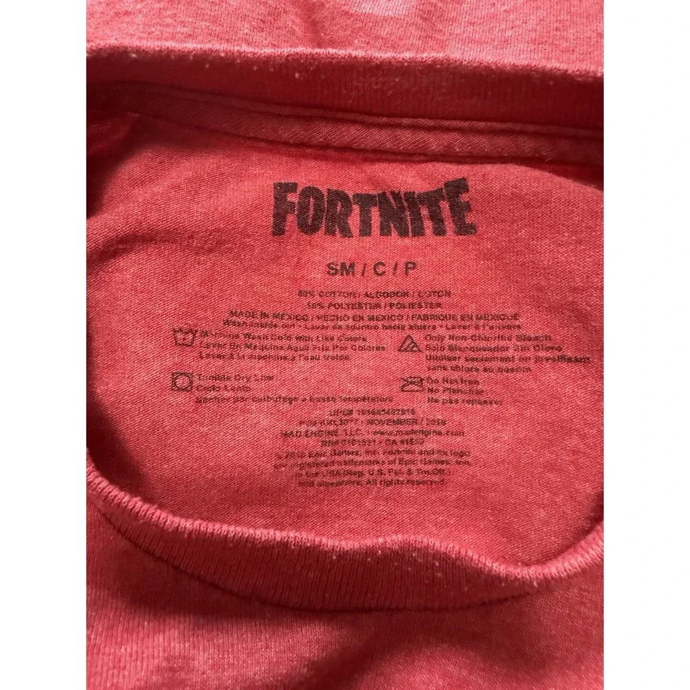 Fortnite Boys Graphic T-Shirt Heather Red Character Skins Crew Neck Small SM